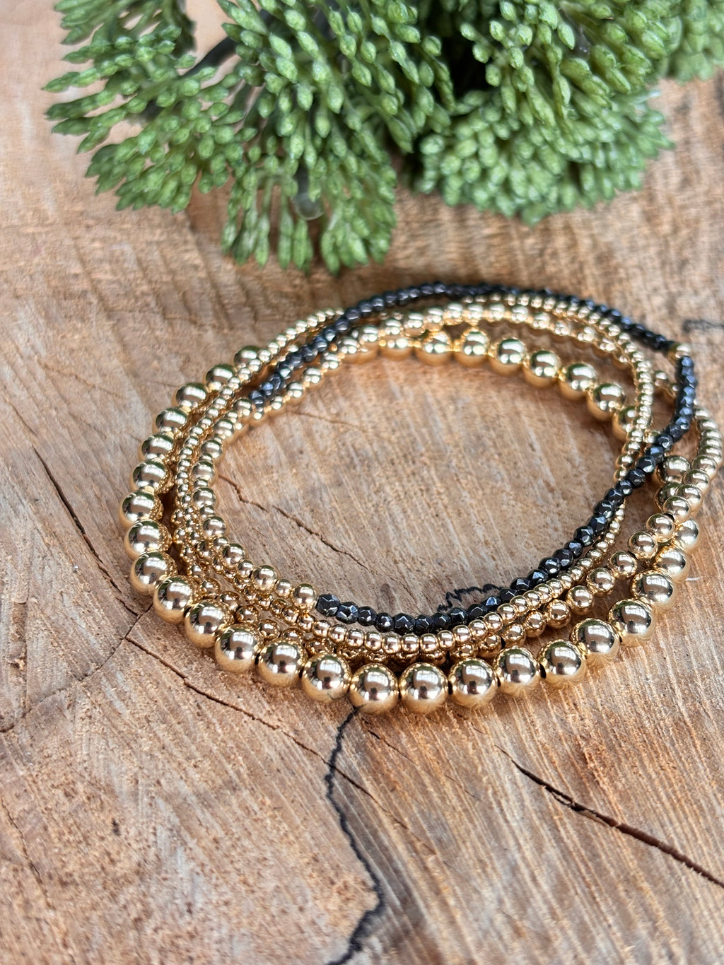 Gold filled/hematiet 14k armband