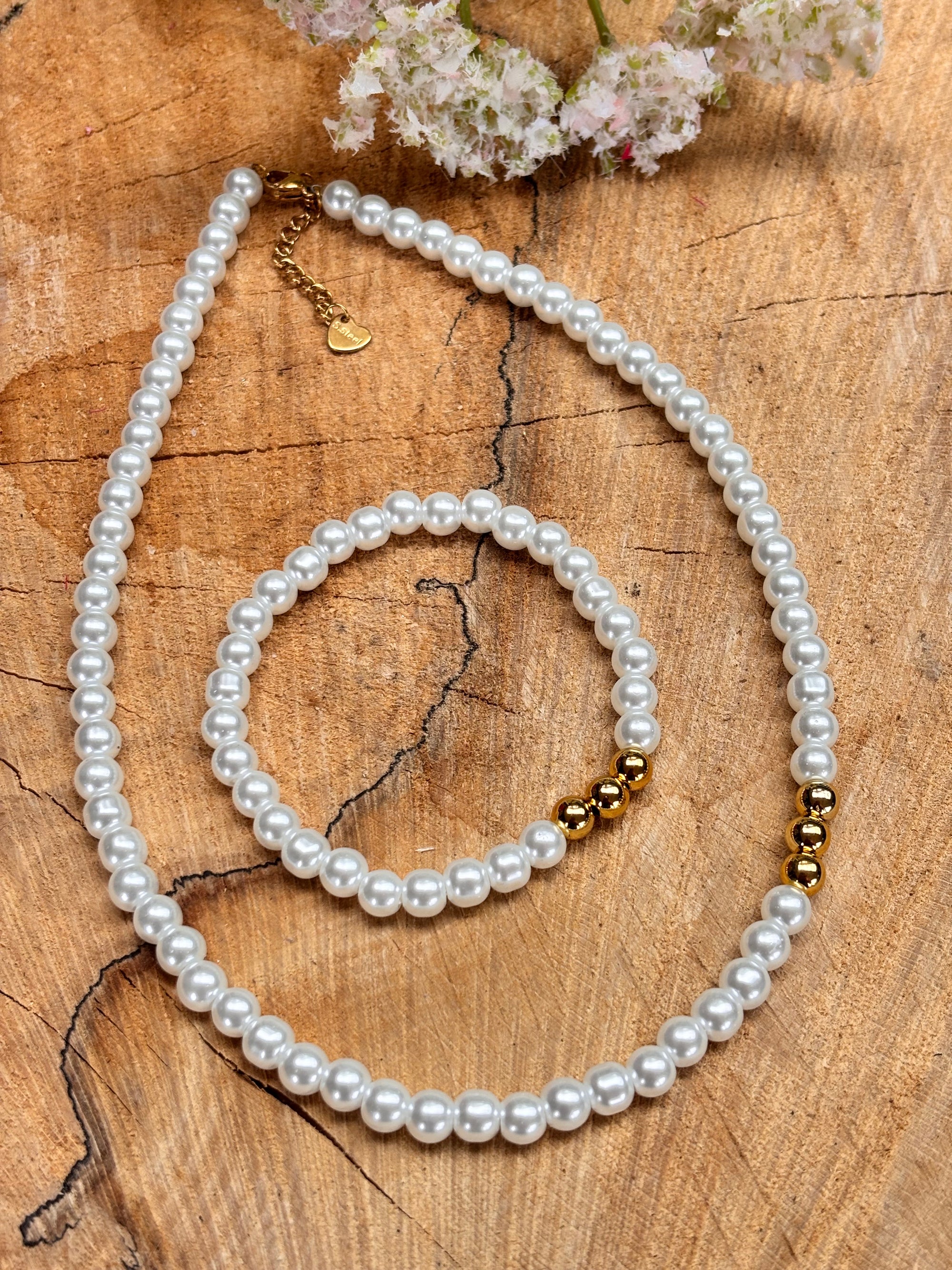 Parel stretch armband