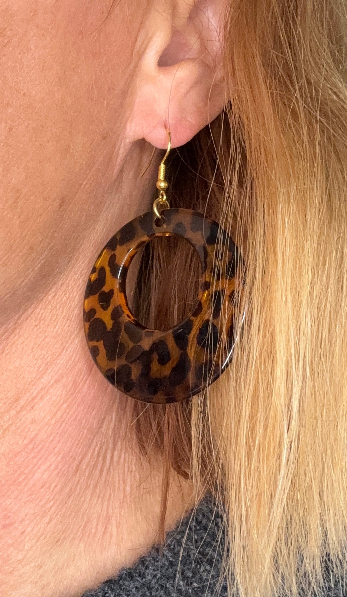 Oorbel Leopard circle