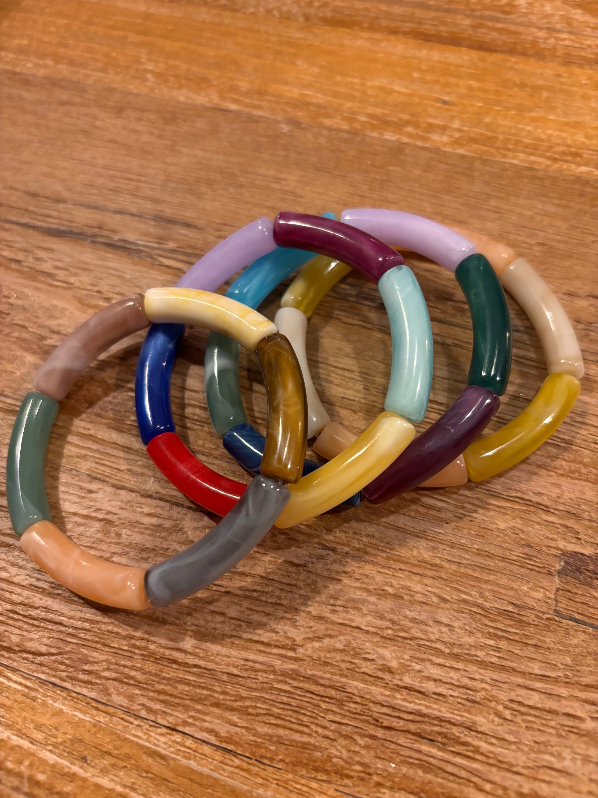 Tube stretch armband blauw groen paars