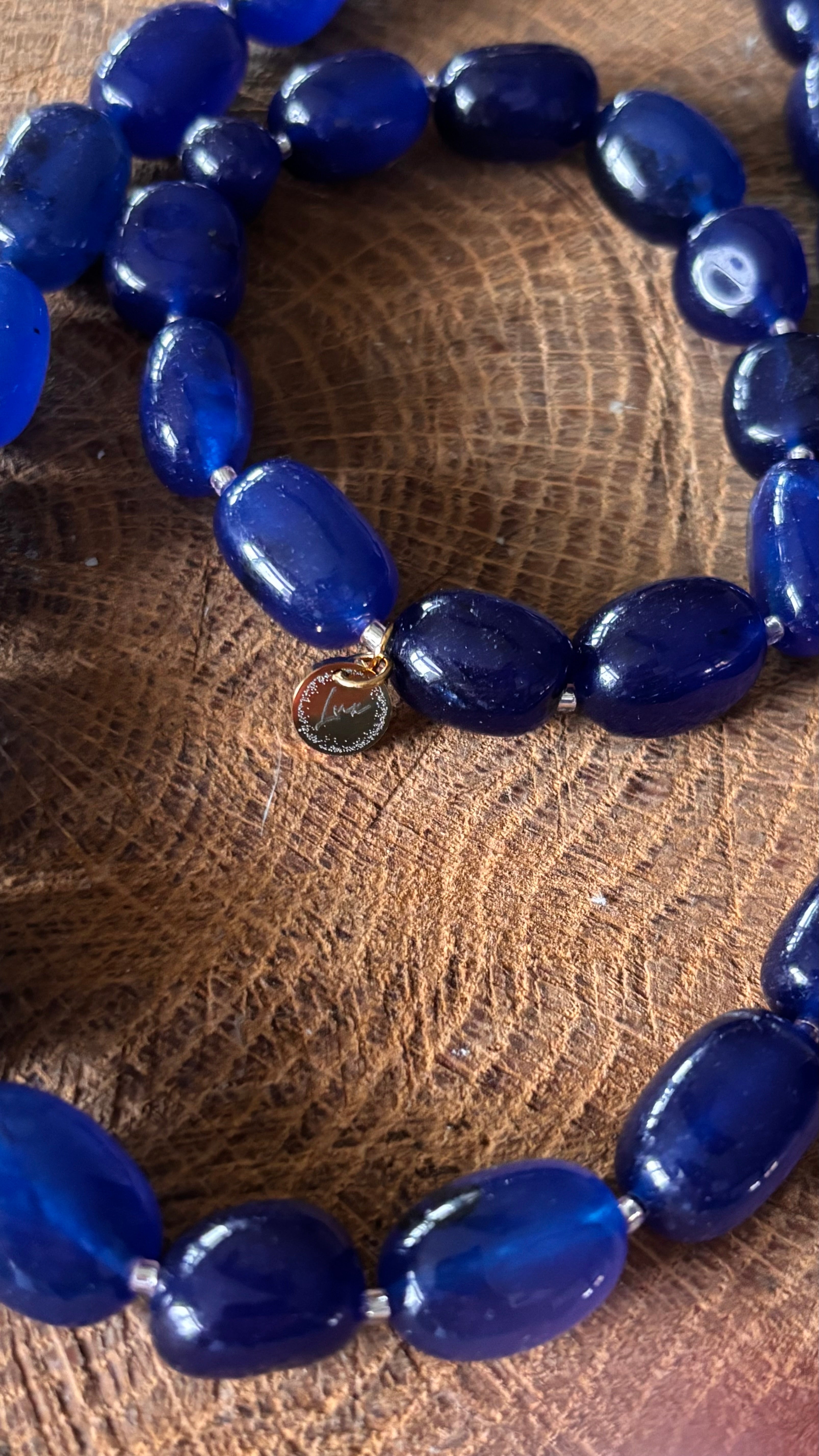 Armband blauw stretch