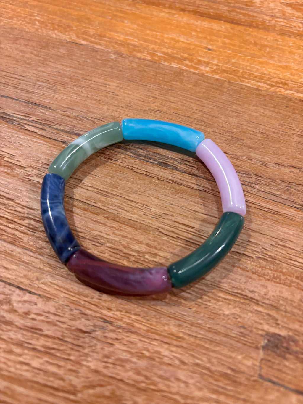 Tube stretch armband blauw groen paars