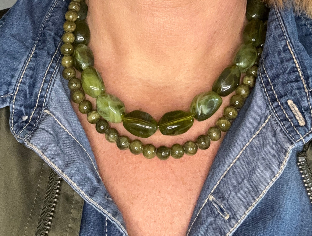 Korte grove ketting groen