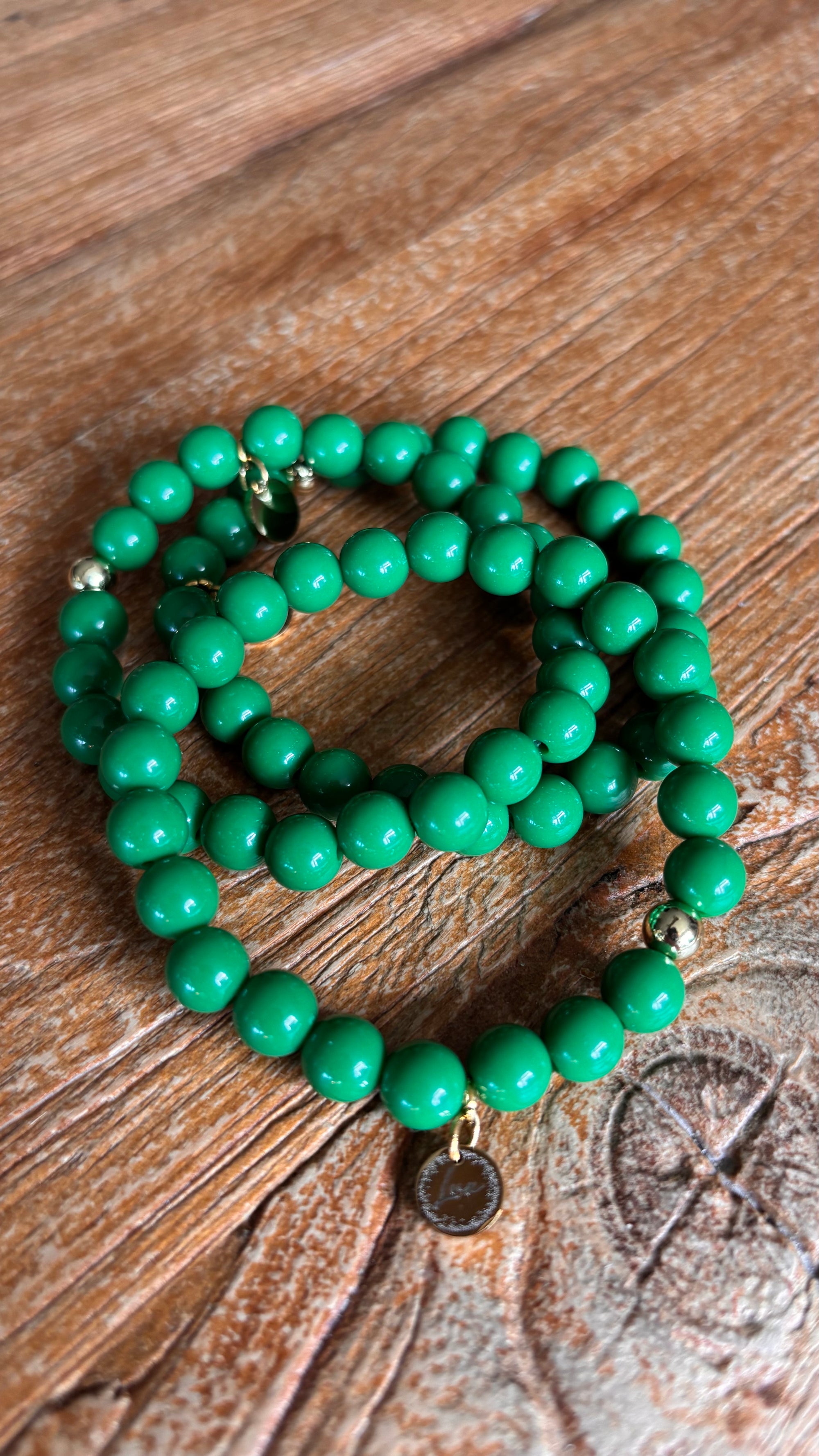 Stretch armband smaragd