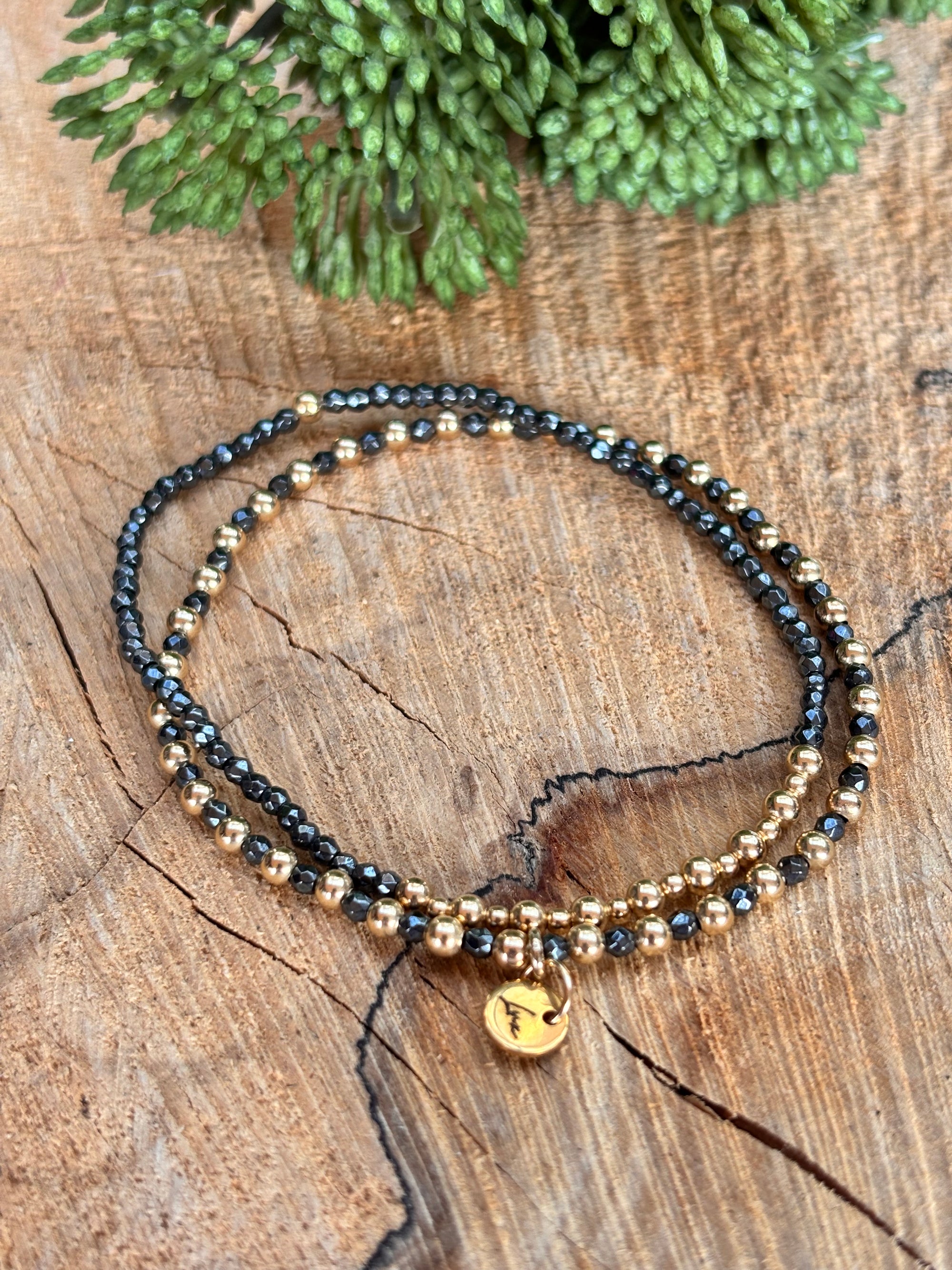 14k Gold filled/hematiet 3mm