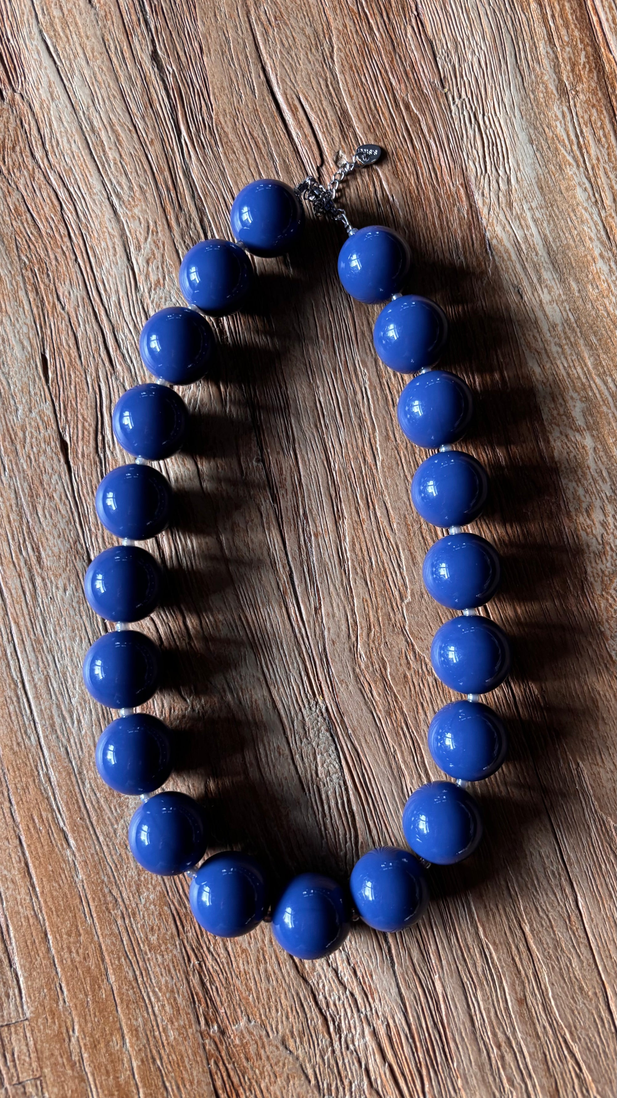 Jeans blauwe korte ketting