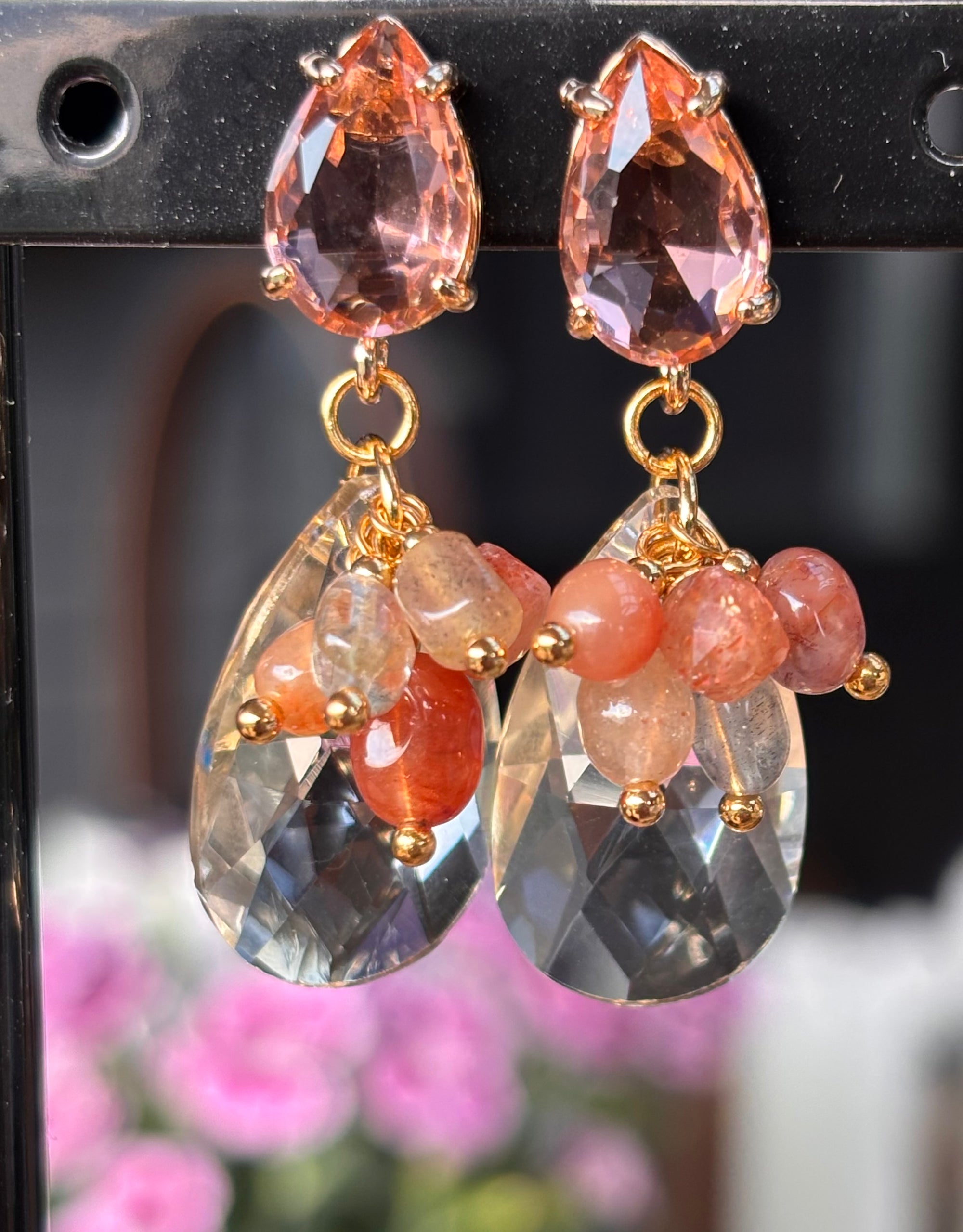 Classy oorbellen brique