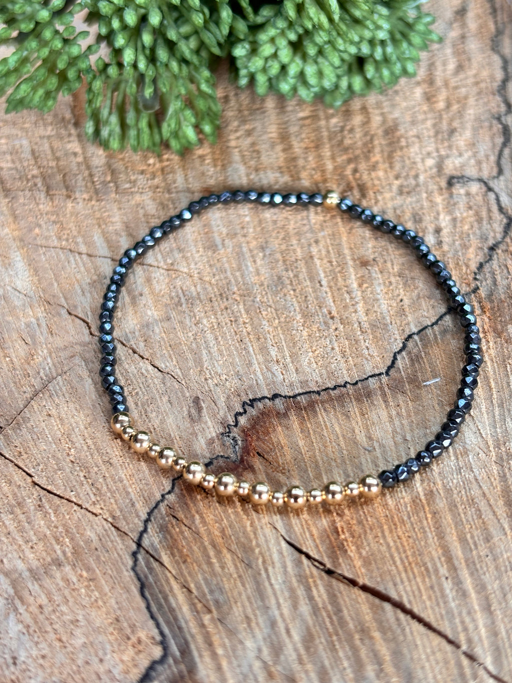 Gold filled/hematiet 14k armband