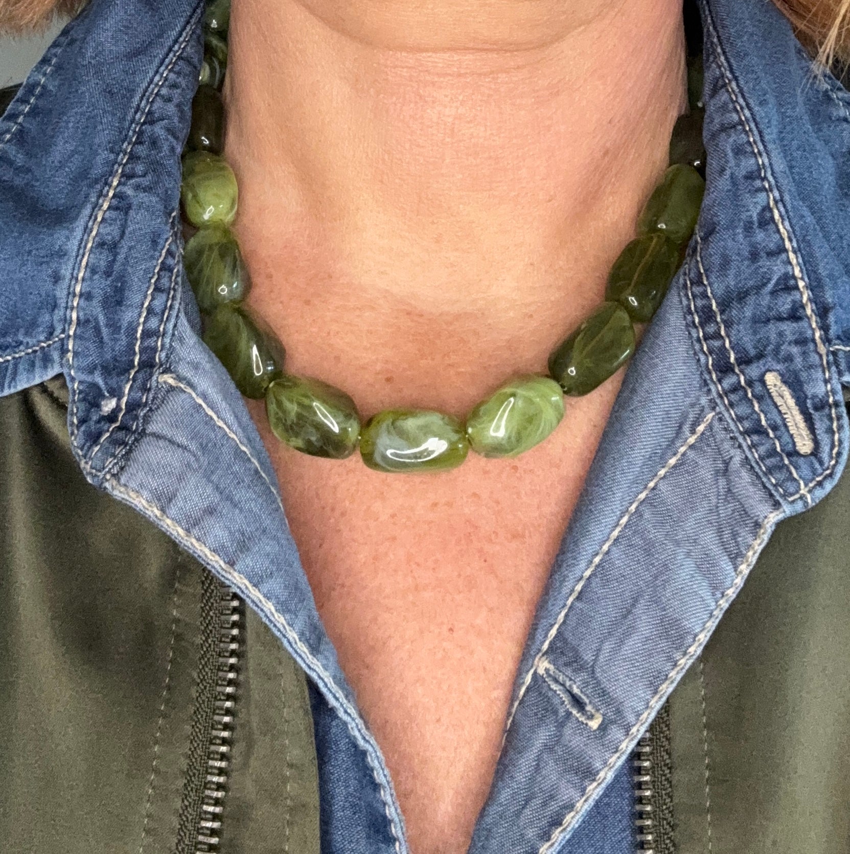 Korte grove ketting groen