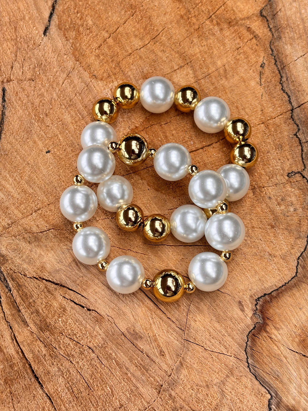 Glasparels met acryl goud