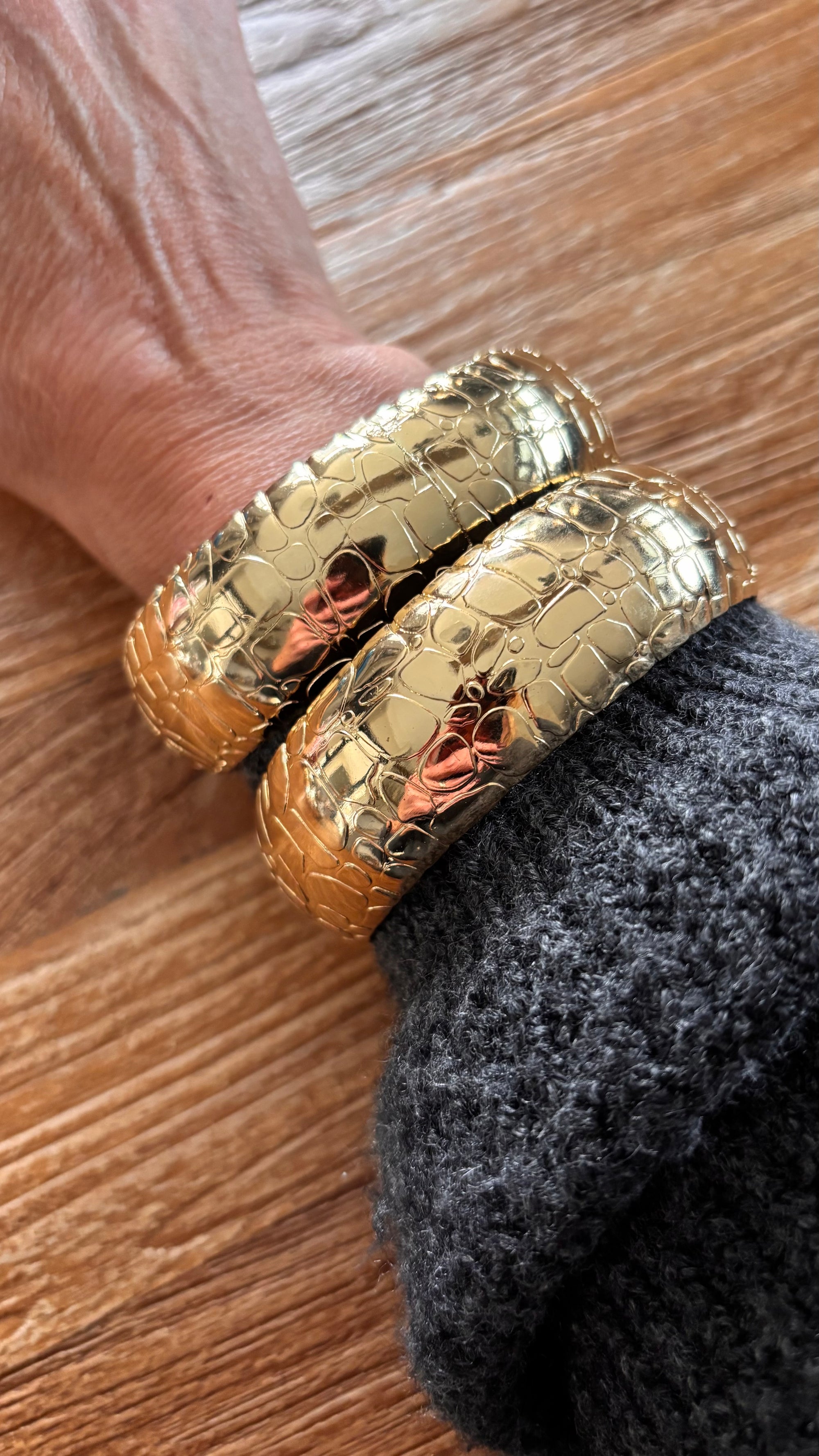 Stainless steel bangle goudkleur