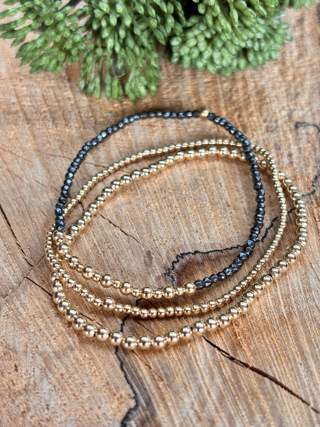 Gold filled/hematiet 14k armband