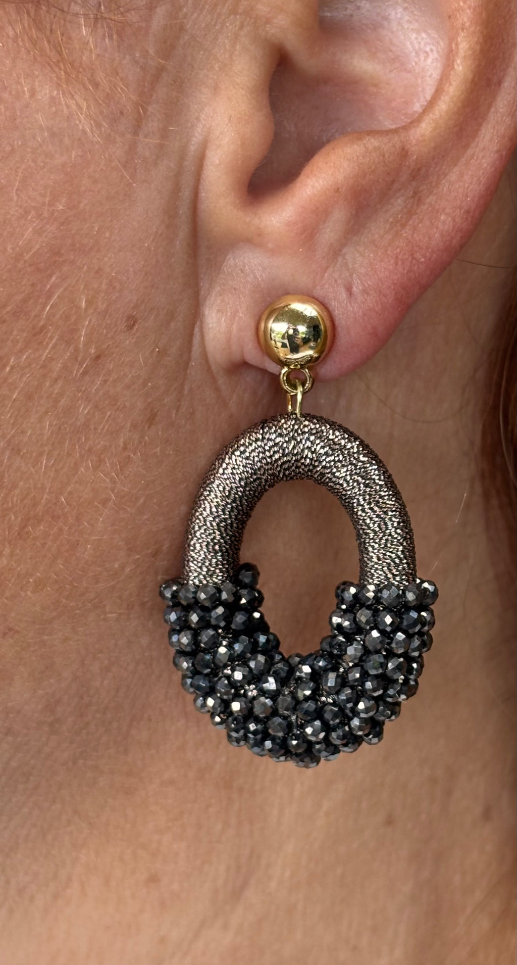 Satin drops antraciet taupe