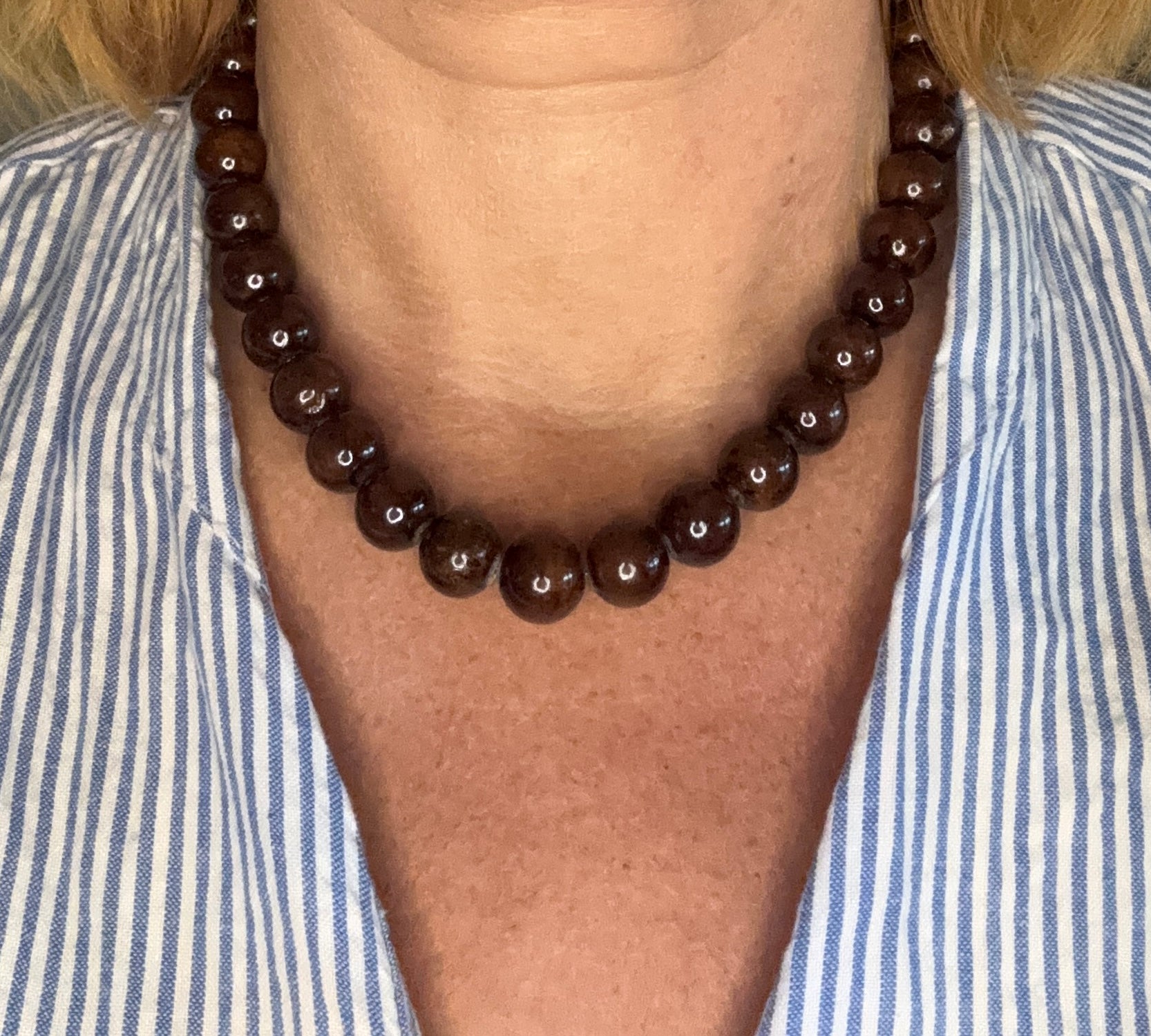 Trendy kralen ketting bruin