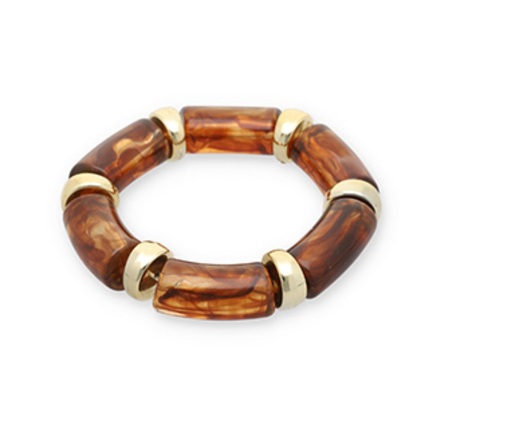 Resin armband gold-transparant amberbrown