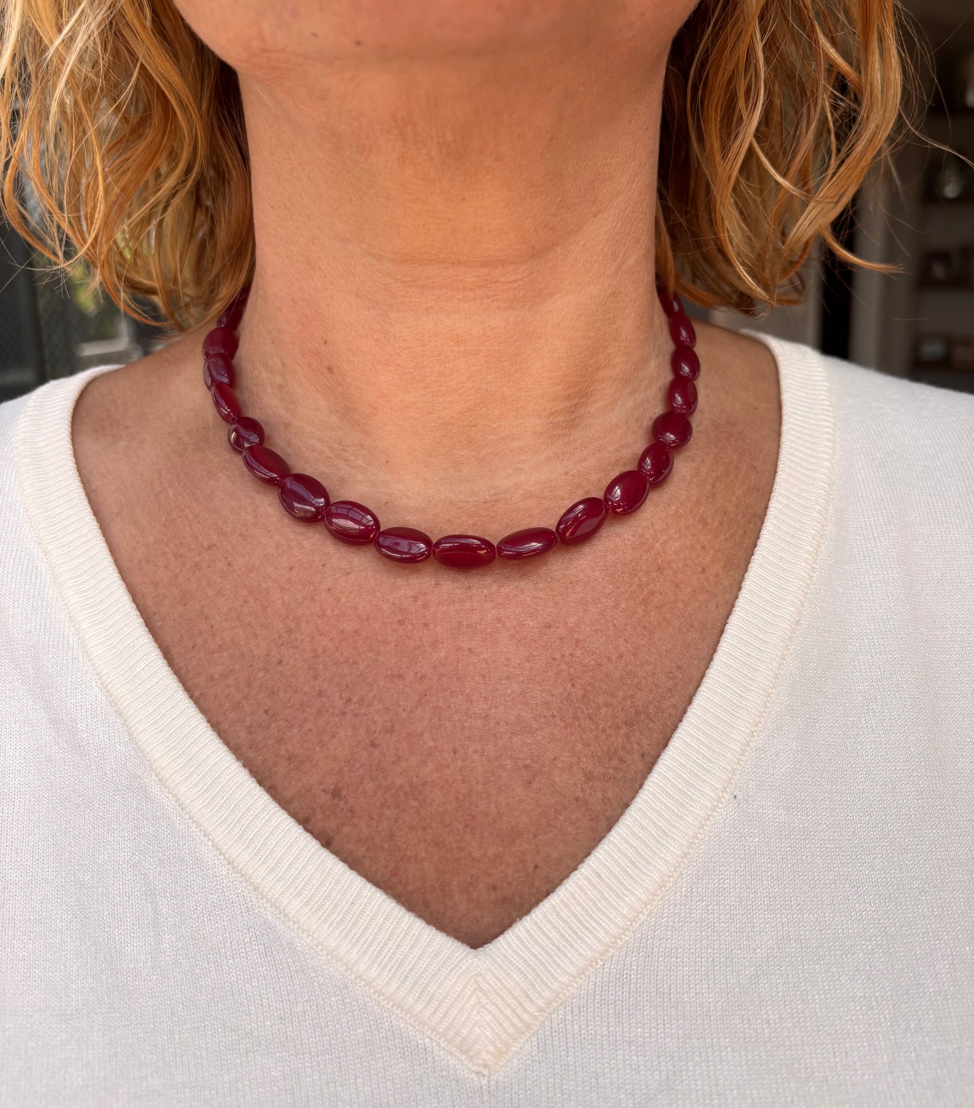 Trendy ketting burgundy
