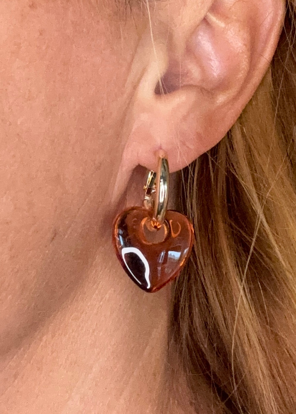 Oorring gold met hart