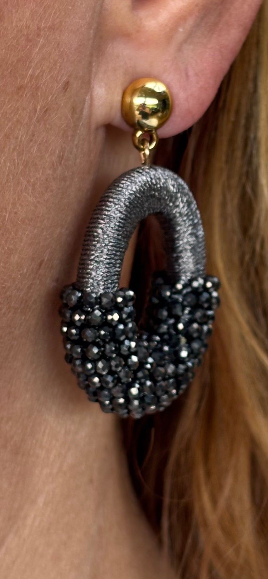 Satin drops antraciet