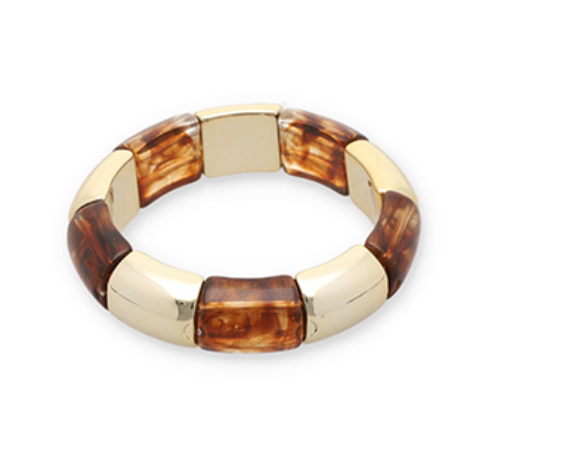 Armband bangle gold transparant amberbrown
