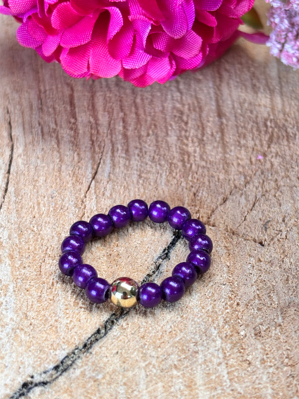 Stretch ring purple/gold