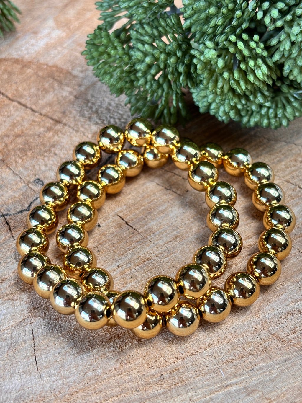 Acryl armband 8mm goud