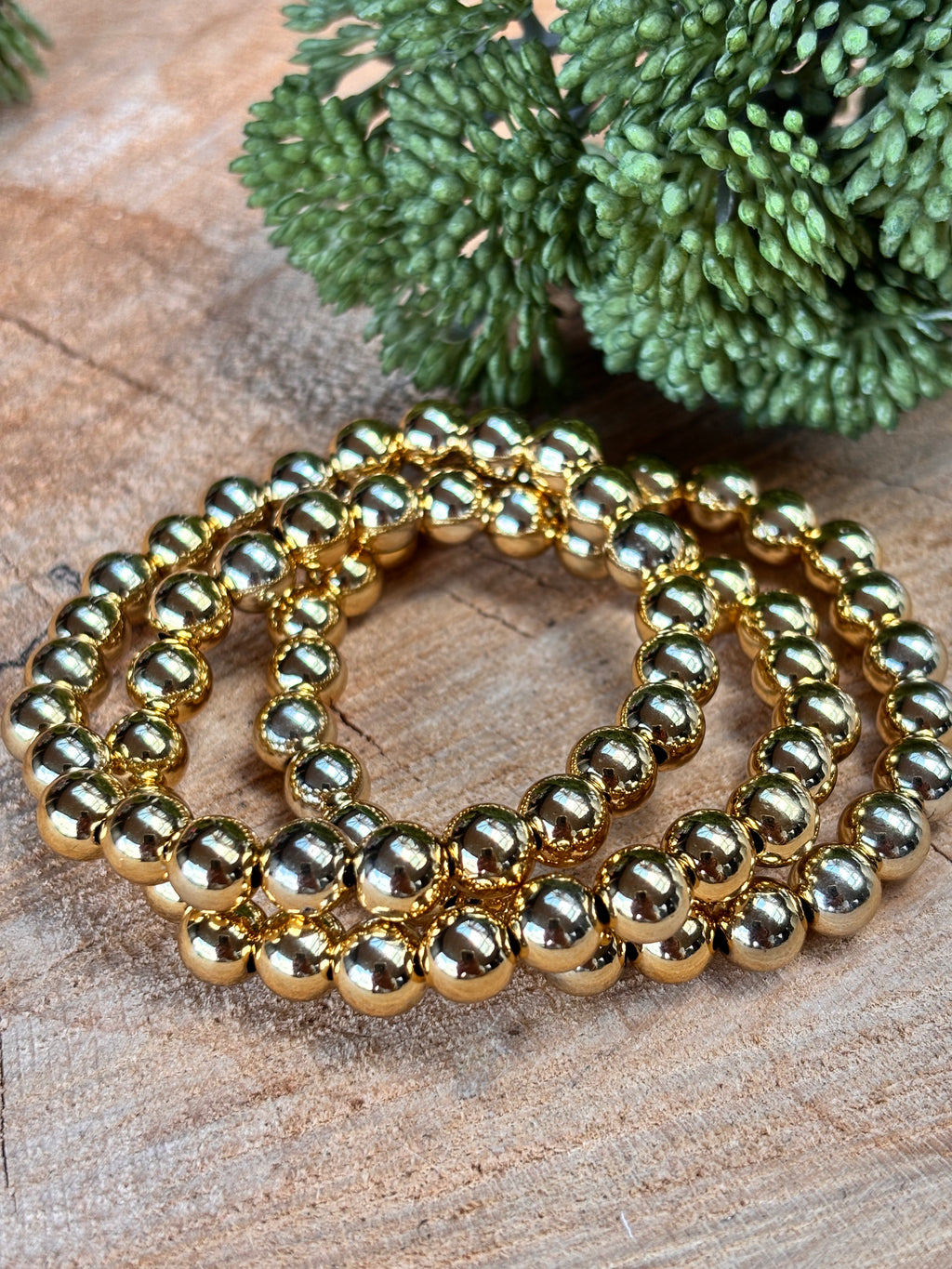 Acryl armband 6mm goud