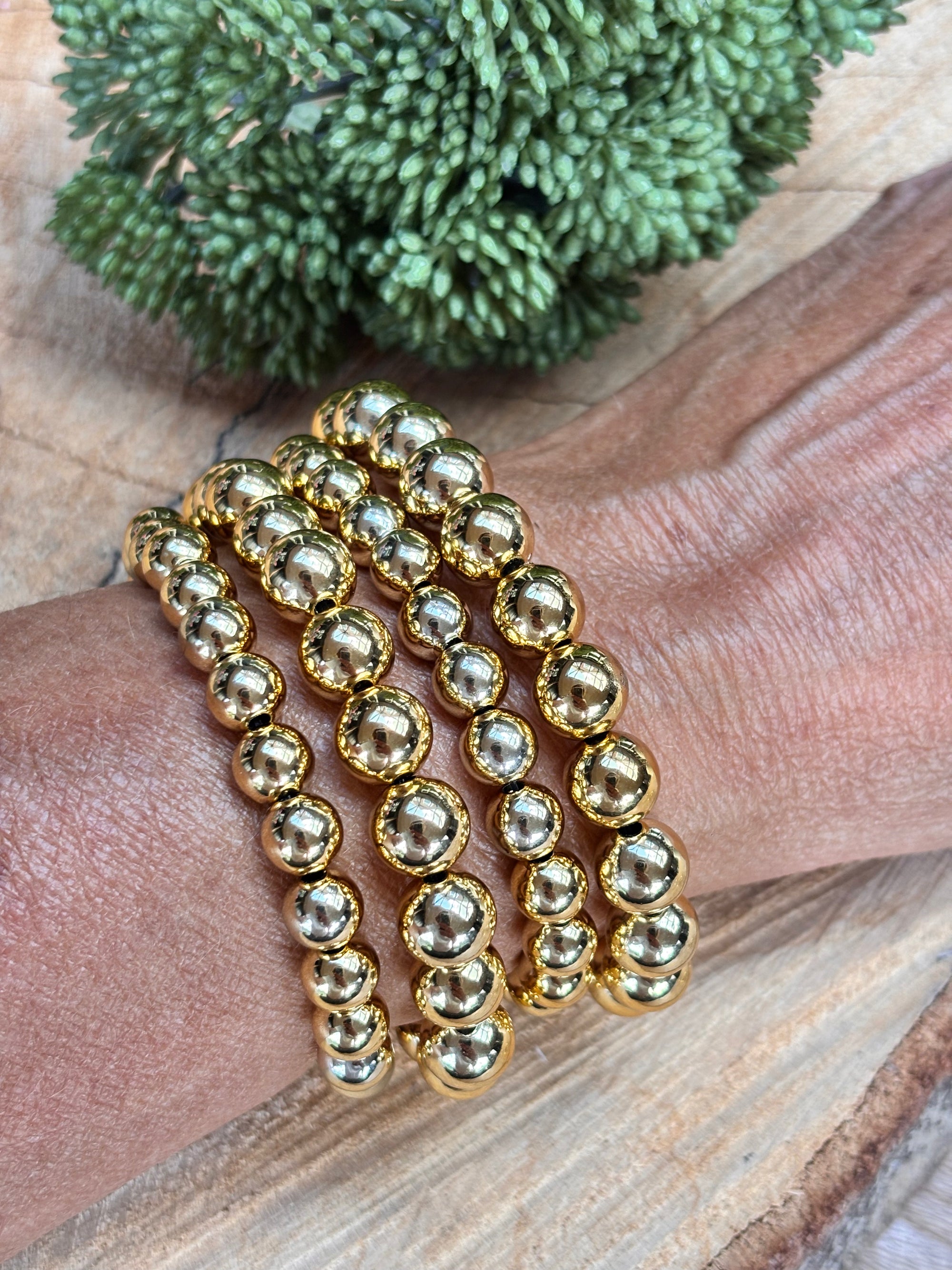 Acryl armband 8mm goud