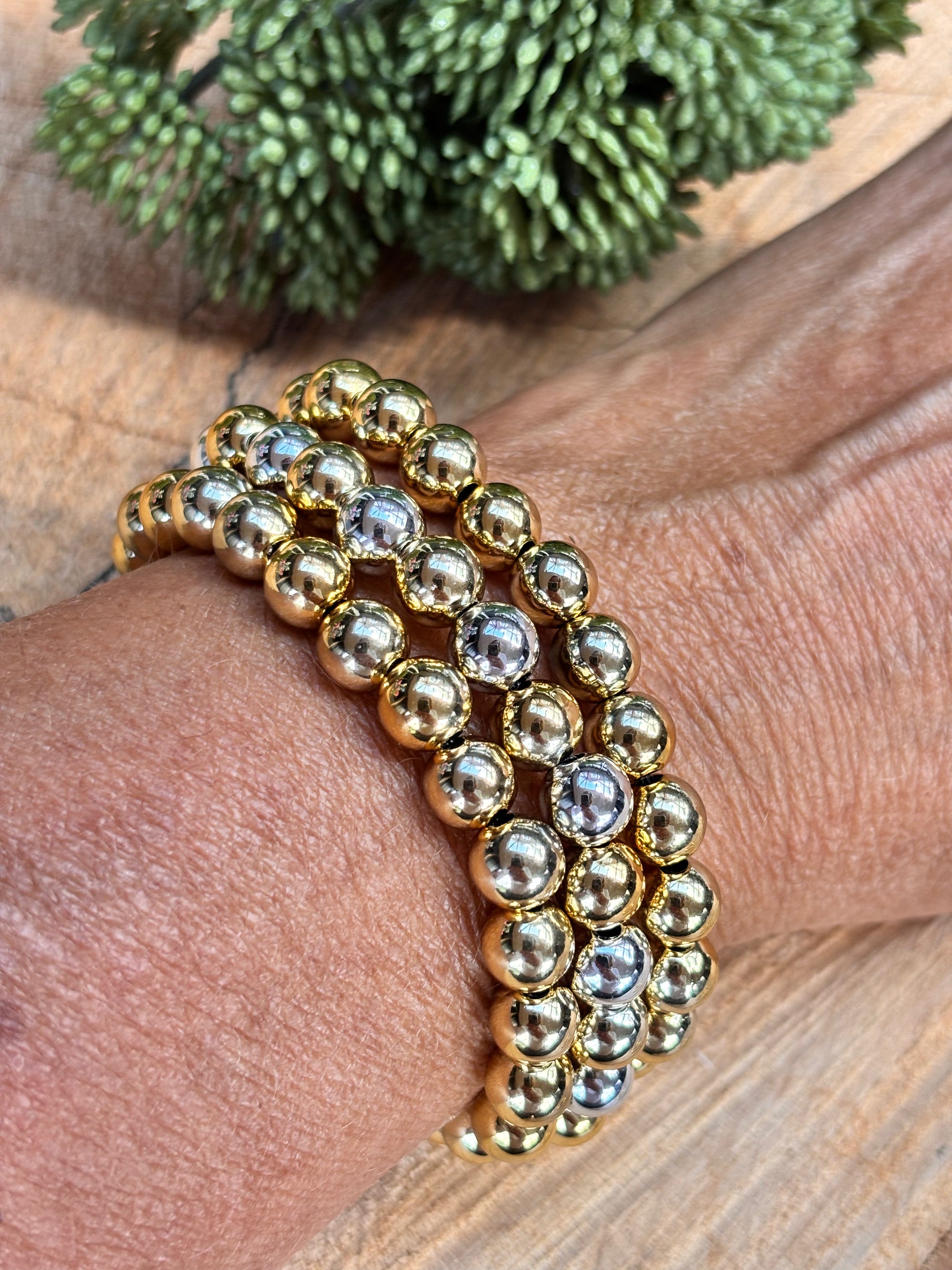 Acryl armband 6mm goud