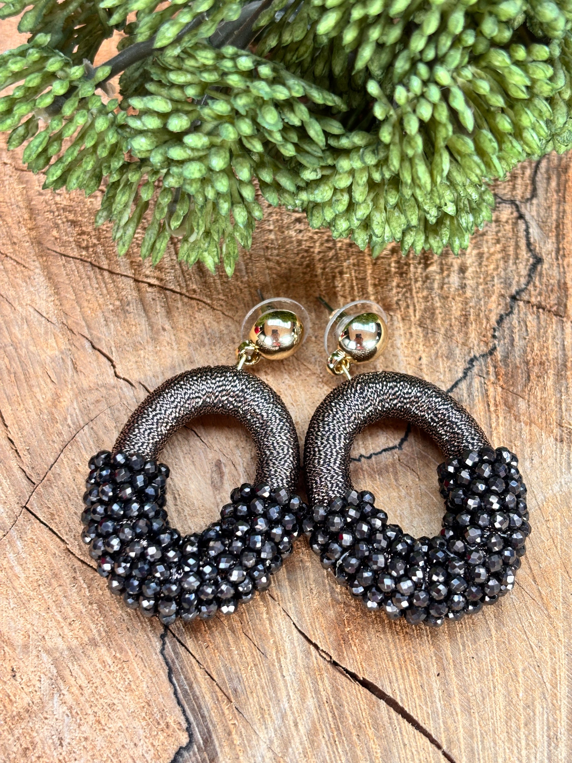 Satin drops antraciet taupe