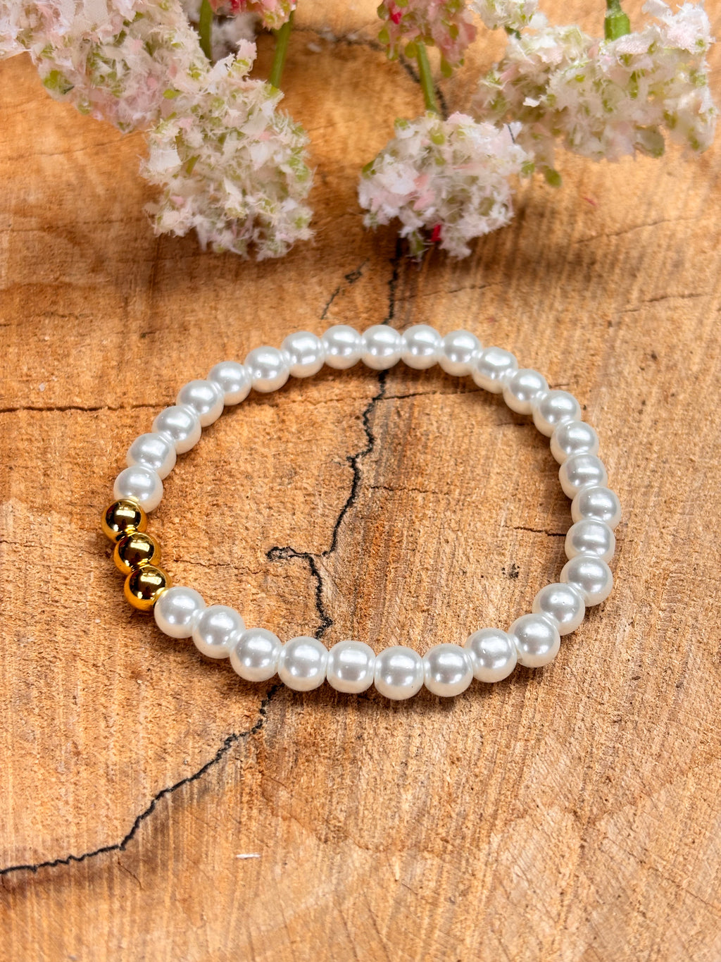 Parel stretch armband