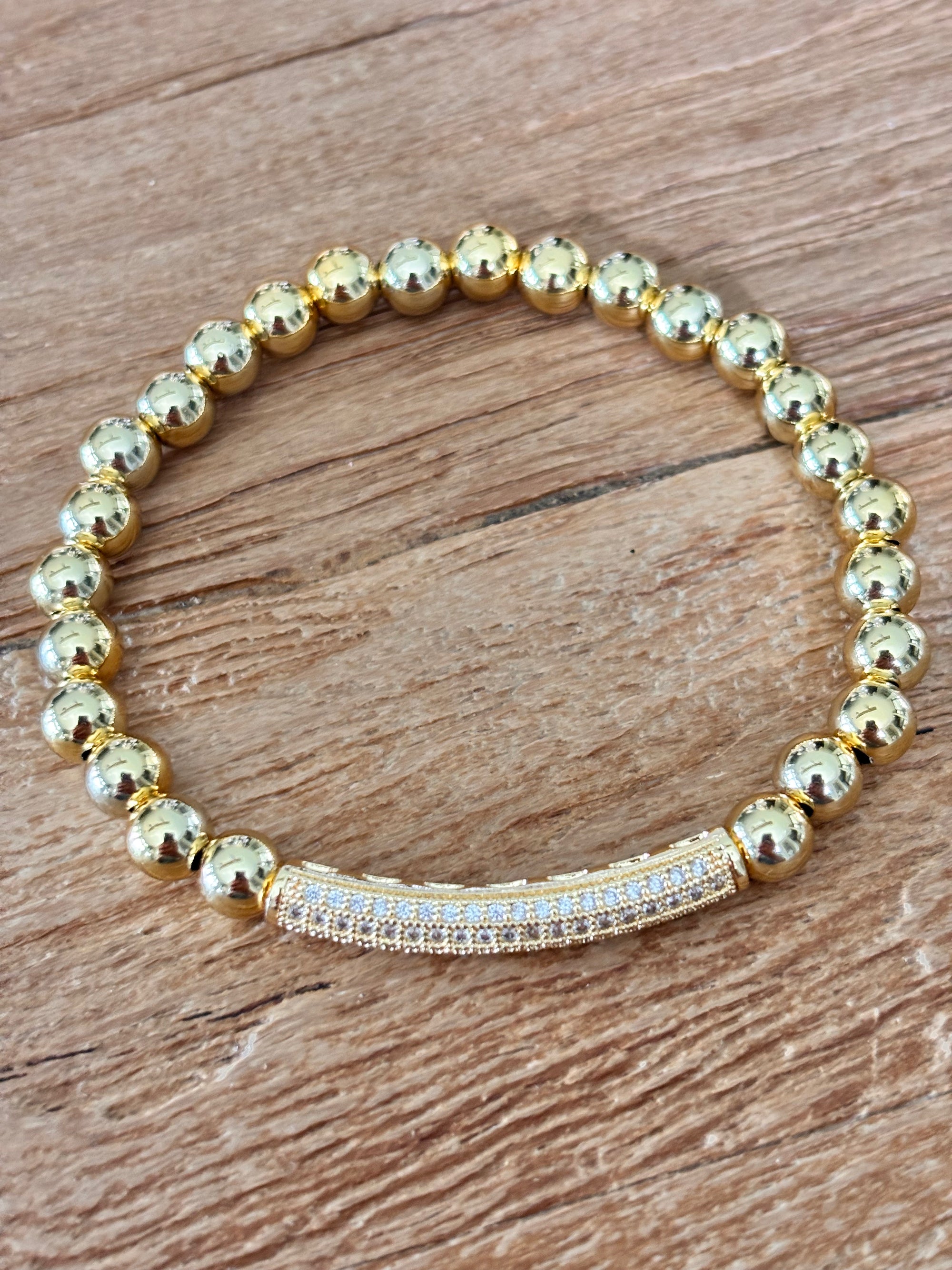 Acryl gold 6mm armband