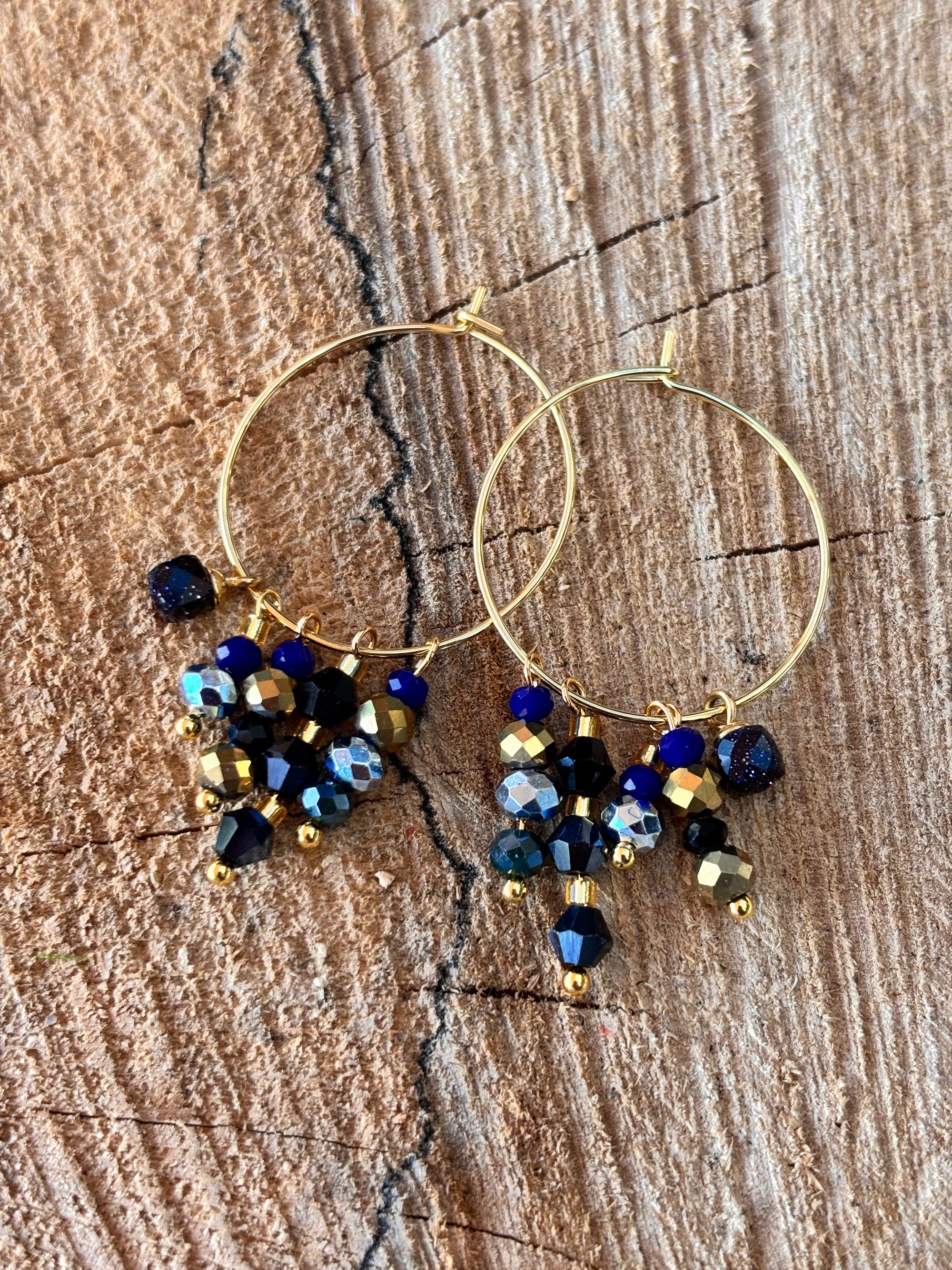 Oorbellen Jive blue/gold