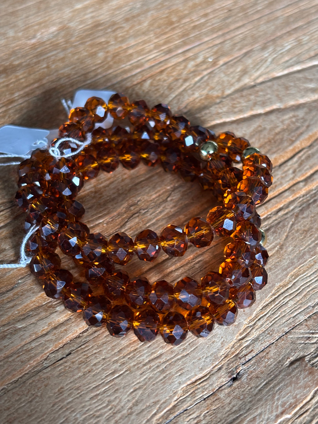 Armband 8mm facet bruin